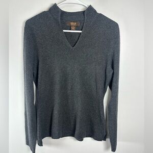 Victor Alfaro Women's Charcoal V-Neck Cashmere  Sweater size Medium